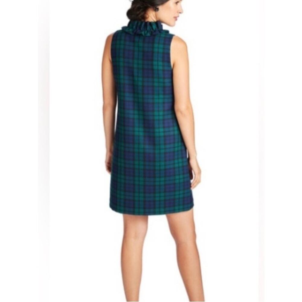 Vineyard Vines Blackwatch Plaid Meredith Ruffle Neck Shift Dress Sz.2 NWT - Picture 5 of 16
